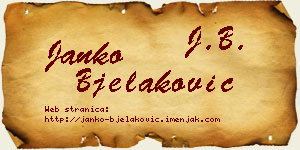 Janko Bjelaković vizit kartica